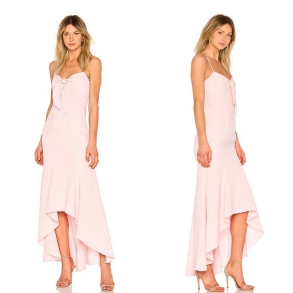 NWT Revolve Likely Calhoun Gown Blush Pink High Low Dress Cocktail Wedding Guest